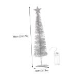 1stk Leuchtender Weihnachtsbaum Mikrolandschaft Krippendekor Led-Mini-Weihnachtsbaum Weihnachtsbaum-Desktop-Ornament Künstlicher Mini-Weihnachtsbaum Schmiedeeisen Silver