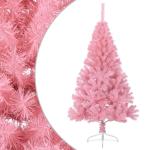 Wiederverwendbar Künstlicher Halb-Weihnachtsbaum mit Ständer 120 cm H Christmas Tree Weihnachtsbaum Home Tannenbaum Weihnachtsdeko Christbaum Kunstbaum PVC und Stahl Rosa