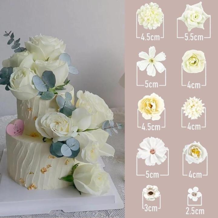 20 stuks , , namaakmini-bloemen van zijde, voor woondecoratie, bruiloften (wit)