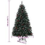 150 cm künstliche Weihnachtsbaum mit 150 LEDs Lichterkette Beleuchtung Tannenbaum Weihnachtsdeko Christbaum Kunstbaum Weihnachten Mit weißem Schnee PVC Stahl,Klappdesign Grün un