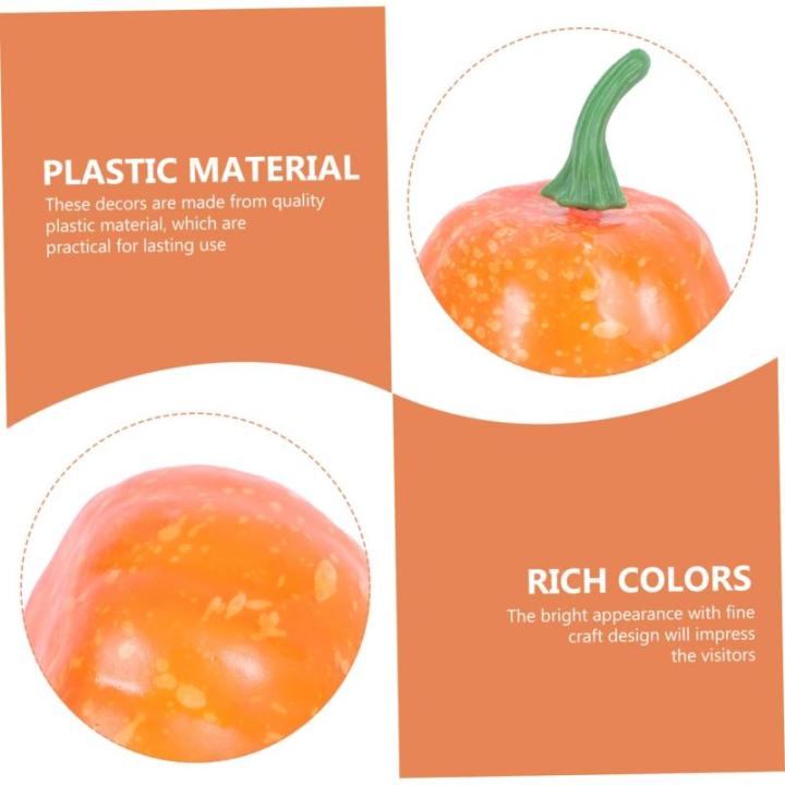 6 Sätze Künstlicher Kürbis Künstliches Kürbisdekor Kürbiskernstück Ernten Halloween-kürbis-Requisite Mini-dekor Herbstdeko Lebhafter Kürbis Kürbis-dekor Yellow Plastik 10