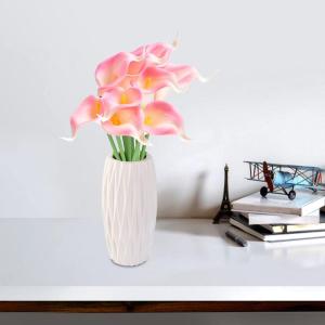 Künstliche Blumen, Künstliche Calla-Lilien-Blume, 10 Stück, fühlt Sich echt an, Seide, Blumen mit langem Stiel, Blumenstrauß, Großdekor(Pink)