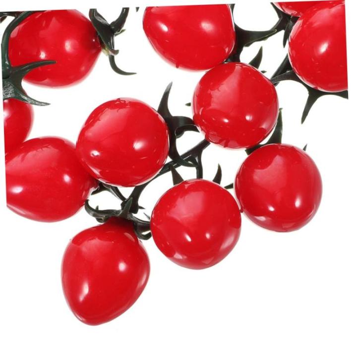 16 STK Simulierte Kirschtomaten Obst-Requisite Mini-Cherry-Tomaten Simulation Kirschtomaten Künstliche Kirschtomaten Kirschtomatenmodell Hausbedarf Lebensechte Tomaten PVC Rot
