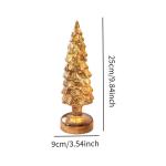 Beleuchteter Tisch-Weihnachtsbaum, Weihnachtsschmuck, Nachtlicht, Nachtlampe für Kaminsims, Schlafzimmer, Fenster, Regal, Wohnzimmer, S Gold