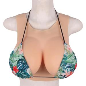 Borstvormen, katoen, gevuld, H cup, realistische huid, natuurgetrouw, nep-borsten, gevuld met siliconen, voor crossdressers, transgenders, cosplay, drag, queen 1, Aziatisch geel
