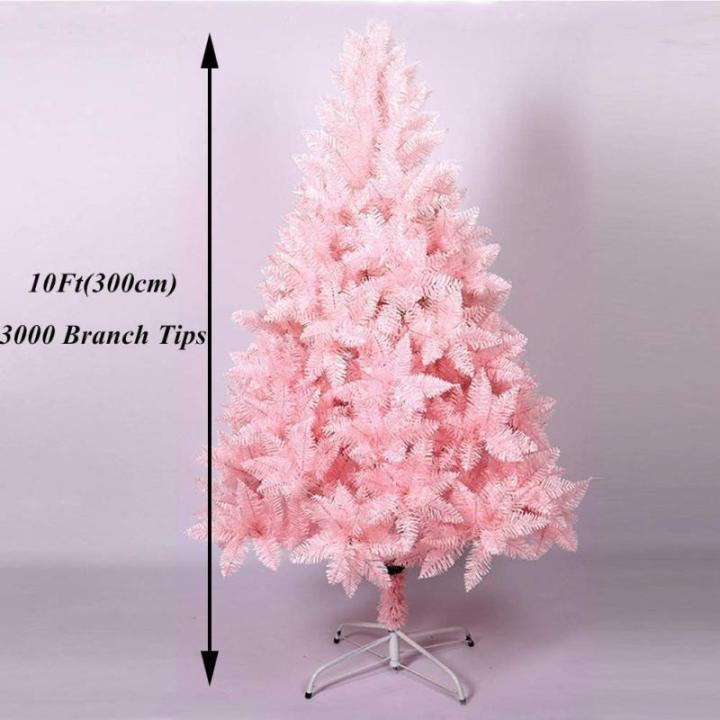 Rosa künstlicher Weihnachtsbaum, Weihnachtsbaum, aufklappbare Fichte, Matter PVC-Weihnachtsbaum mit Metallständer, hochwertiger verschlüsselter Weihnachtsbaum, Festliche ，10ft