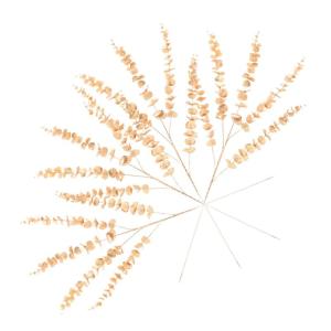 4 Stück Simulierter Ginkgo Biloba Künstliches Eukalyptusblatt Künstliche Eukalyptusstängel Gefälschte Eukalyptusstiele Hochzeitsfeier-Dekoration Simulation Verlässt Eisen Gol
