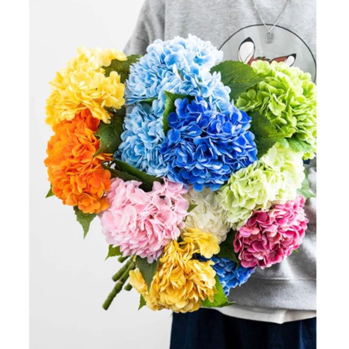 Kunstblumen Wunderschöne Hortensien-Blumensträuße aus Kunstseide, DIY-Blumendekor, Heimdekoration mit Stielen, Tischdekoration für jeden Anlass