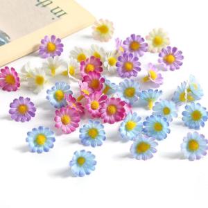 Kunstmadeliefjes, bloemkoppen, 50 stuks, , bloemkoppen, kleine bloemkoppen, decoratie, kleurrijke zijden bloemen voor bruiloft, feest, huis, doe-het-zelf knutselen, wit
