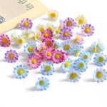 30 stuks kunstmadeliefjes, bloemkoppen, kleine bloemkoppen, decoratie, kleurrijke zijden bloemen voor bruiloft, feest, huis, doe-het-zelf knutselen, rood