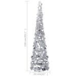 Künstlicher Pop-Up-Weihnachtsbaum Künstlicher Weihnachtsbaum Christbaum Tannenbaum Kunstbaum Weihnachten für Weihnachtsdeko Silber 150 cm PET