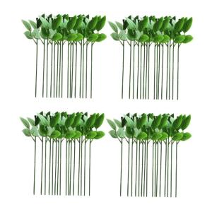 80 STK Rosenstiel künstliche blüten Artificial Künstlicher Blumenstrauß Hochzeitsstraußdraht hojas künstliche Rosen künstlicher Pflanzenstamm simulierte Blumenstiele Draht.