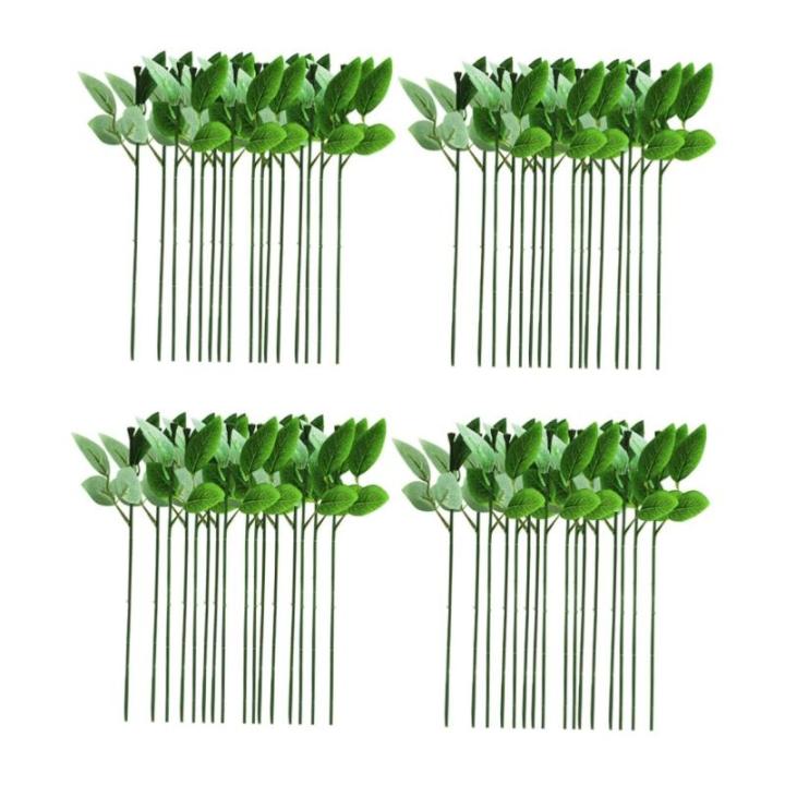 80 STK Rosenstiel künstliche blüten Artificial Künstlicher Blumenstrauß Hochzeitsstraußdraht hojas künstliche Rosen künstlicher Pflanzenstamm simulierte Blumenstiele Draht.