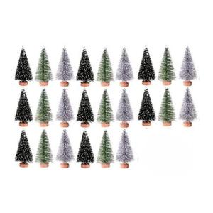 24 Stück Mini Weihnachtsbaum 4.5CM Grün Künstlicher Tannenbaum Klein Christbaum Modell Schnee Frost Bäume Miniatur Tanne Tischbaum Weihnachtsschmuck Desktop Ornamente für DIY 