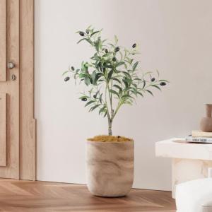 Kunstmatige olijfboom, 60 cm, , grote kunstolijfboom, kunstboom, ziet eruit als echt voor woonkamer, slaapkamer, kantoor, decoratie