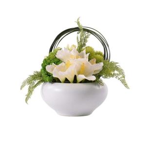 Kunstblumen Künstliche Blumen für den Innenbereich, künstliche Calla-Lilien, im Topf (mit Vase), Seidenblumen, Kunstpflanzen-Arrangement, Dekoration für jeden Anlass