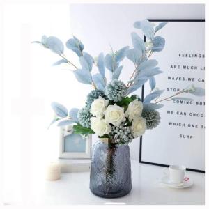 Kunstblumen Künstliche Blumen mit Glasvase, künstliche Seidenpflanzen in Töpfen, Simulationsblumen, Bonsai-Pflanzen, Tischdekoration für jeden Anlass