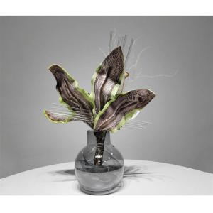 Kunstblumen Moderner, Leichter, luxuriöser künstlicher Blumenstrauß – hochwertige Simulationsblumen in Glasvase für Esstisch, Schlafzimmer für jeden Anlass
