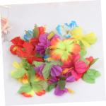 3 Sätze Simulation Hibiskus Dekor Tropische Hawaii-Ornament Abs Simulation Blumenornament Künstliches Blumenarrangement Girlande Künstliche Stoff 72 Stück * 3