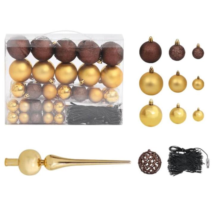 Künstlicher Weihnachtsbaum mit Beleuchtung & Kugeln Christbaum Tannenbaum Kunstbaum Weihnachten Künstlicher Weihnachtsbaum für Weihnachtsdeko120 cm Grün Golden