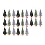 24 Stück Mini Weihnachtsbaum 6.5CM Grün Künstlicher Tannenbaum Klein Christbaum Modell Schnee Frost Bäume Miniatur Tanne Tischbaum Weihnachtsschmuck Desktop Ornamente für DIY 