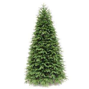 Weihnachtsbaum aus grüner Kiefer aus PVC, 300 cm, unbeleuchteter künstlicher Weihnachtsbaum für den Innenbereich, mit Scharnier, schwer entflammbar, schmaler Baum für die