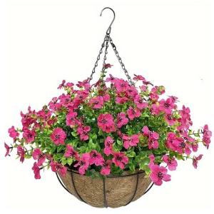 Hängende Blumenpflanze im Korb für Frühlingshochzeitsveranda-Gartenhöfe