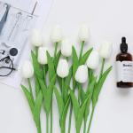 30 stuks kunstmatige tulpen bloemen nep tulpen boeket real touch bloemen voor decoratie (wit)