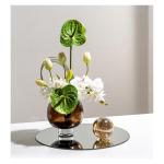 Kunstblumen Modernes künstliches Blumenarrangement aus Glas – Elegante Tischdekoration für Wohnzimmer und Hotels, Blumenarrangement für Tafelaufsätze für jeden Anlass