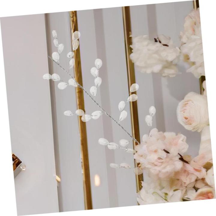 8 Stück Kristallperlen Blumen Hochzeit Pflanzen Perlen Blumenzweig Blumen Bastelperlen Acryl Blumenzweig Künstliche Blumenzweige Heimdekoration Hochzeit Blumen