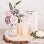 50 stuks rozen, decoratieve bloemen, kunstrozen met stelen, kunstbloemen als echt voor doe-het-zelf bruiloftsfeest, Valentijnsdag, Moederdag, babyshower, woondecoratie, kleurverloo