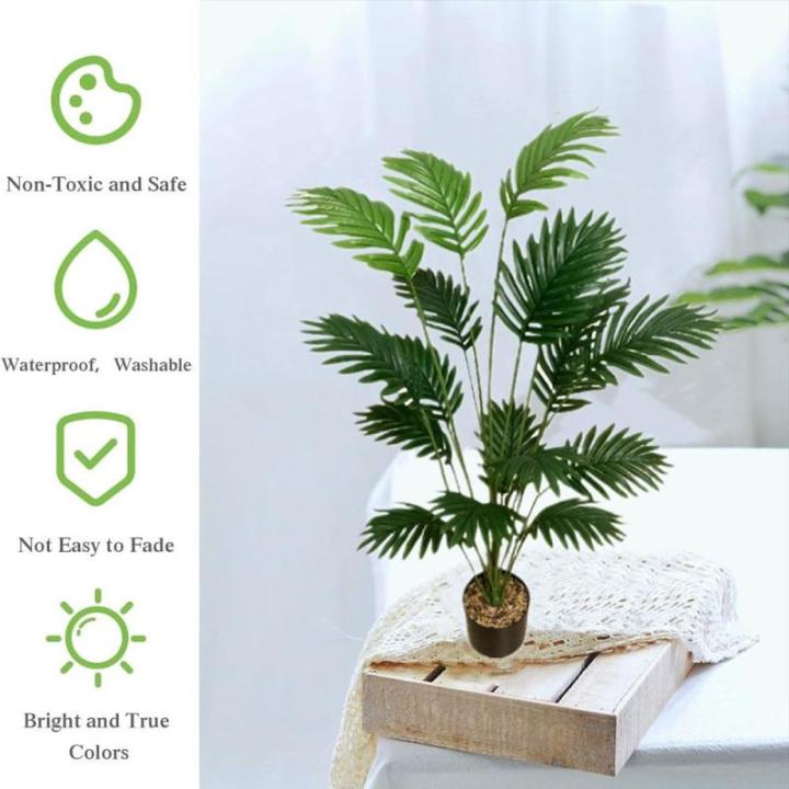 Kunstpflanze 40" Künstliche Palme Pflanzen im Topf Innenbereich mit 18 Trunks Kunstbaum wie echt plastikpflanzen Dekor für Büro Home Badezimmer Bauernhaus
