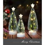 Weihnachtsbaum Klein mit Beleuchtung 3PCS Tisch Mini Weihnachtsbaum Geschmückt mit LED Lichterkette Tabletop Kleiner Weihnachtsbaum Mini Tannenbaum Künstlich Klein Weihnachtsdeko