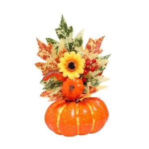 Halloween-Kürbisse, Ahornblätter, Ornament, Herbsternte, Dekor, neuartiges dekoratives Handwerk, Esstisch-Mittelstück für Geschäft und Büro, Style E