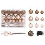 Kunstkerstboom met verlichting en ballen, dennenboom, kerstboom, decoratieve boom, kunstboom, kerstdecoratie, kerstdecoratie, kerstsfeer, kerstdecoraties, wit, 150 cm