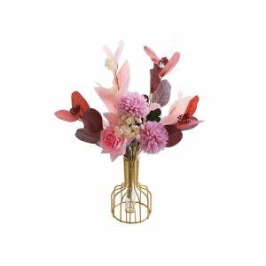 Kunstblumen Künstliche Blumen, künstliche Blumendekoration, Ornamente, Seidenblumenstrauß mit Vasen für Tischaufsatz im Wohnzimmer für jeden Anlass