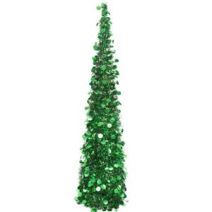 Kunstkerstboom, 1,5 m, opvouwbare pop-up kerstboom met pailletten voor Kerstmis, feestbenodigdheden, huisdecoratie, rood