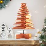 Kerstboom, dennenboom hout om te versieren, kerstboom houten boom DIY kerstdecoratie decoratieve boom kerstdecoratie, wasbruin 80 cm massief hout grenen
