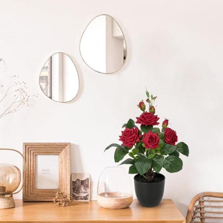 Kunstbloemen, rozenstruik, , kunstrozen in pot, rozenstruik, decoratie, woonkamer, balkon, terras, tuin, bruiloft