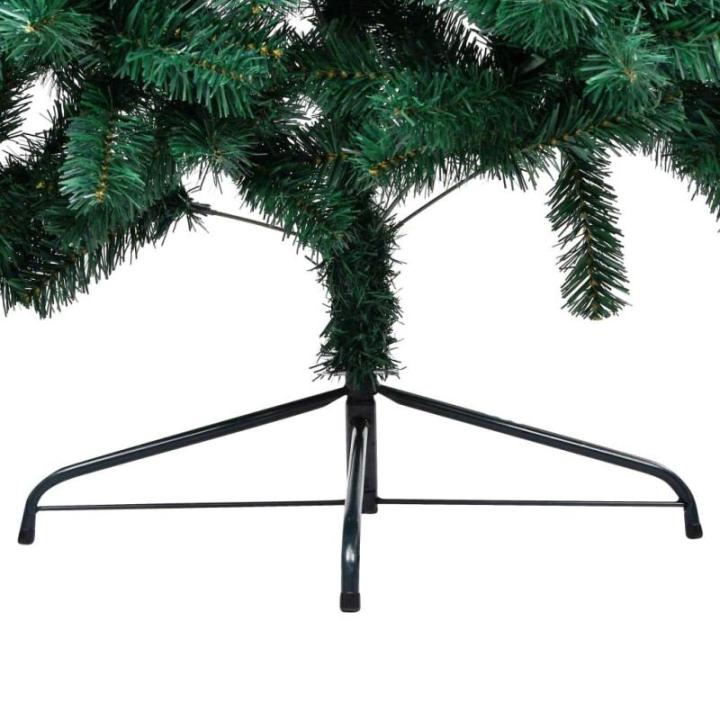 Künstlicher Halb-Weihnachtsbaum Beleuchtung Kugeln Grün 120 cmGrün und grau