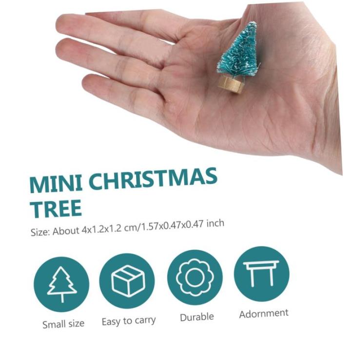 3 Sätze Mini-Weihnachtsbaum Mini-Kiefer Desktop-weihnachtsdekorationen Weihnachtsbaumdeko Weihnachtsbäume Geschmückt Künstlicher Christbaumschmuck Sisal-Seide Blue 24 Stück * 