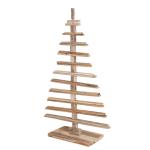 HWC-H77 Decoratieve kerstboom, 3D-kerstboom, kerstdecoratie, shabby look, dennenhout, verstelbaar, 130 x 82 x 82 cm, naturel