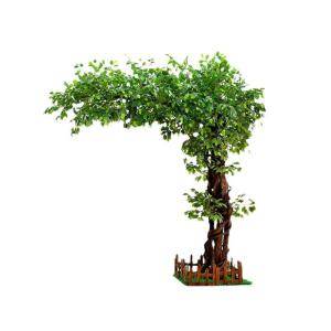 Lebensechter Kunstbaum 150 cm/4,9 Fuß künstlicher Baum, künstlicher Banyanbaum mit echten Holzstielen, künstliche Pflanzen, grüne Töpfe für Zuhause und Innendekoration Dekor
