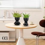Niedliche Mini-Blumentöpfe aus Keramik, Blumentöpfe Sukkulenten, 2 Stück kreative kleine Figuren Mini-Blumentöpfe für den Innenbereich, kleine Blumentöpfe für Tisch, Terrass