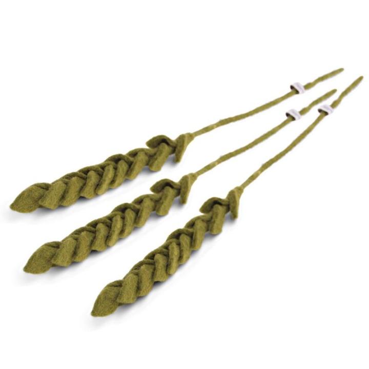 Gry & SIF Kunstgraantakken van vilt, flexibele steel, decoratieve tak, kunsttak, rogge, tarwegras, tarwebloem in scandi-stijl, herfstdecoratie, handgemaakt, Fairtrade I 43 cm, 3 x 