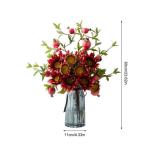 Kunstblumen Lebendige rote Granatapfel-Kunstblumen – Glas, Schaumstoff und Seide, Elegante Dekoration für Esstische, Wohnzimmer, Hochzeiten für jeden Anlass