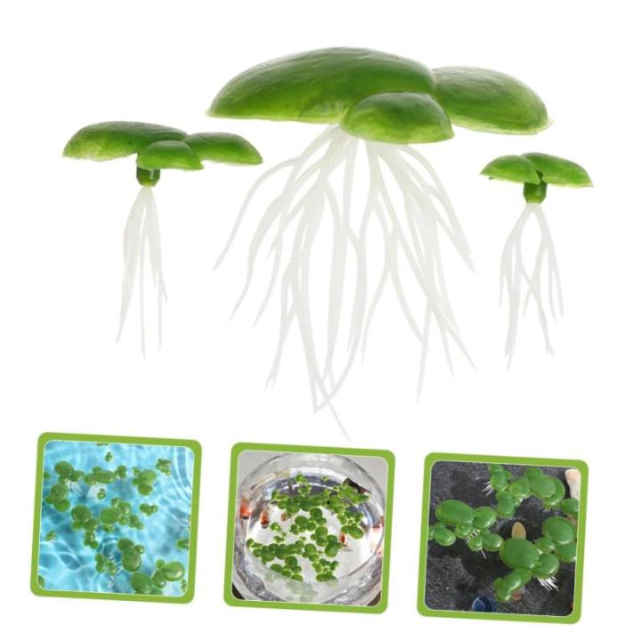1 Satz Wasserlinsen-Kunststoff Wasserlinsen-Ornament Aquarienanlage Blätter Entengrütze Tank Schwimmende Entengrütze Teichlandschaft Miniatur Schwimmendes Aquarium Plastik 90st