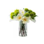 Kunstblumen Modernes nordisches Kunstblumenarrangement – ​​Glas, Silikagel und PU, Elegantes Dekor für Wohnzimmer, Esstische für jeden Anlass