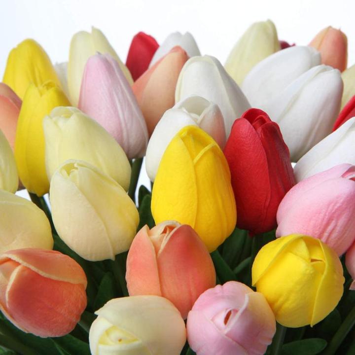 10 stuks kunstbloemen, kunstbloemen, tulp, kunstbloemen, tulp, bloemenboeket, latex, bloemen, zijde, tulp, real-touch, voor thuis, feest, bruiloftsboeket, tuindecoratie