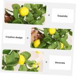 4 Stück Simulation Zitronenrattan Tischgirlande Künstliche Girlande Aus Zitronenblättern Wohnaccessoires Künstliche Gelbe Zitronen Zitronenzweigdekoration Foto Anlage Green Pla